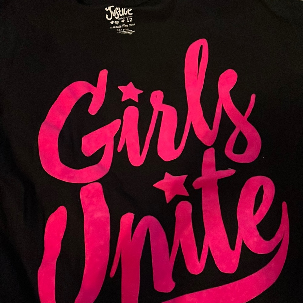3 shirts: justice “girls rule”,Under armor,children place tie dye w/sequin shirt